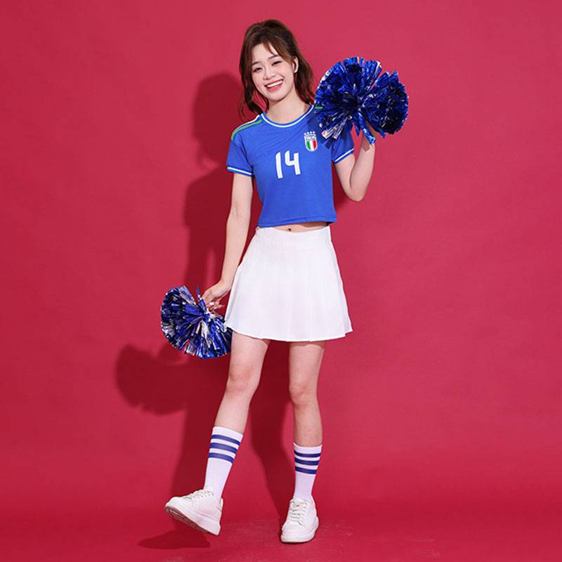 3305 Italian (short) blue shirt + white dress + blue stocking + a la-la-la